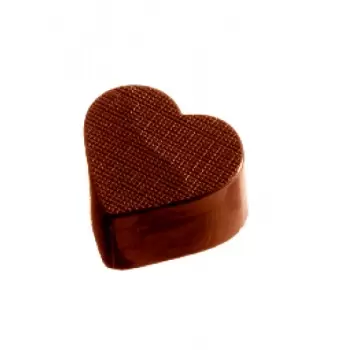 Polycarbonate Textured Heart (Same as CW2245) Chocolate Mold - 32 x 28 x 15 mm - 11gr - 4x8 Cavity - 275x135x24mm