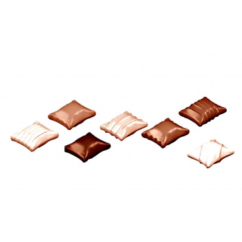 Chocolate World CW1597 Polycarbonate Italian Ravioli Shapes Chocolate Mold - 36 x 28 x 9 mm - 6gr - 2x6 Cavity - 275x135x24mm...
