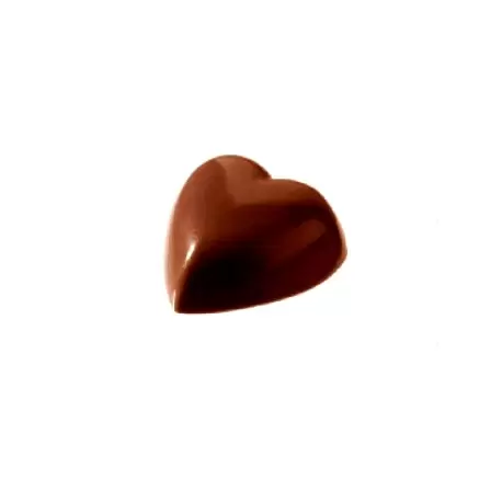 Chocolate World CW2143 Polycarbonate Small Heart Chocolate Mold - 20 x 20 x 8 mm - 2gr - Double Mold - 6x10 Cavity -275x135x2...