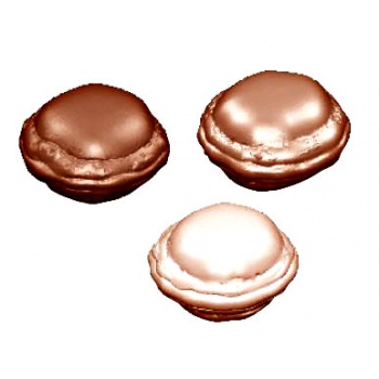 Polycarbonate Classic French Macarons Chocolate Mold - 30 x 30 x 10 mm - 5gr - 4x6 Cavity - 275x175x24mm