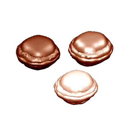 Chocolate World CW2378 Polycarbonate Classic French Macarons Chocolate Mold - 30 x 30 x 10 mm - 5gr - 4x6 Cavity - 275x175x24...