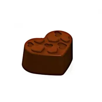 Chocolat Form CF0605 Polycarbonate Chocolate Molds - Hearts 33x25x14 mm - 10gr - 24 Cavity - 135x275x24mm Valentine's Molds