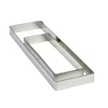 Pavoni X288020 Pavoni Smooth Rectangular Tart Ring 28cm x 8cm x 2cm - 11''x3.14''x0.75'' Rectangle Tart Rings