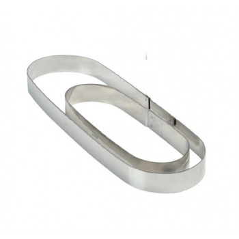 Stainless Steel Oval Tart Ring Height: 3/4'', 2.33''x7'' - Insert for the XFO197020