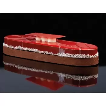 Pavoni XO288020 Stainless Steel Oval Tart Ring Height: 3/4'', 3.1''x11'' - Insert for the XFO299020 Oval Tart Rings
