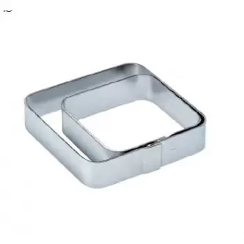 Pavoni X01 Pavoni Stainless Steel Tart Ring Square with Rounded Corners - 7x7 cm - 2 cm Height Finger & Individual Tart Rings