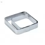 Pavoni X01 Pavoni Stainless Steel Tart Ring Square with Rounded Corners - 7x7 cm - 2 cm Height Finger & Individual Tart Rings