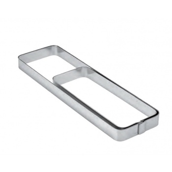 Pavoni Stainless Steel  Smooth Rectangular Rounded Corder Tart Ring 18cm x 6cm x 2cm - 7''x2.36''x0.75'' - Insert for the XF07