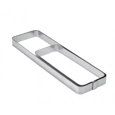 Pavoni X07 Pavoni Stainless Steel Smooth Rectangular Rounded Corder Tart Ring 18cm x 6cm x 2cm - 7''x2.36''x0.75'' - Insert f...