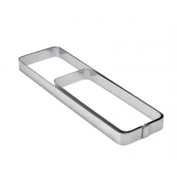 Pavoni X08 Pavoni Stainless Steel Smooth Rectangular Rounded Corder Tart Ring 3.14''x11''x0.75'' - Insert for the XF08 Rectan...