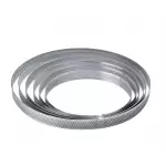 Pavoni XF1520 Microperforated Stainless Steel Round Tart Rings Height: 3/4'' Diam: 6'' Round Tart Ring