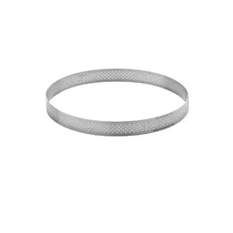 De Buyer 3099.09 De Buyer Stainless Steel Perforated Tart Ring - 3/4'' High Round Ø 10'' Round Tart Ring