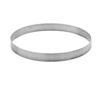 De Buyer 3099.07 De Buyer Stainless Steel Perforated Tart Ring - 3/4'' High Round Ø 7 1/4'' Round Tart Ring