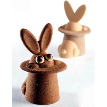 Pavoni KT154 Pavoni Thermoformed Easter Rabbit Chocolate Mold MAGIC BUNNY 100 x 120 x 170mm - 200g - 2 Pieces Thermoformed Ch...