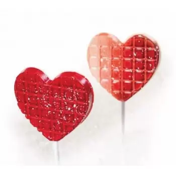 Polycarbonate Chocolate Heart Lollipop Mold - 8 pcs - 2 Molds Pack