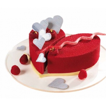 Martellato 35H4X14S Stainless Steel Cake Ring - Heart Shape Cake Ring 2 Pieces Set - 140 x 40 mm - 530ml – 2 pcs Shapped Cake...