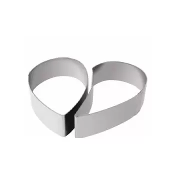 Martellato 35H4X14S Stainless Steel Cake Ring - Heart Shape Cake Ring 2 Pieces Set - 140 x 40 mm - 530ml – 2 pcs Shaped Cake ...