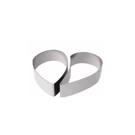 Martellato 35H4X14S Stainless Steel Cake Ring - Heart Shape Cake Ring 2 Pieces Set - 140 x 40 mm - 530ml – 2 pcs Shaped Cake ...