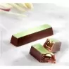 Chocolate World CW1000L37 Magnetic Polycarbonate Modern Straight Rectangular Bar Chocolate Mold - 80 x 12.8 x 10 mm - 11gr - ...