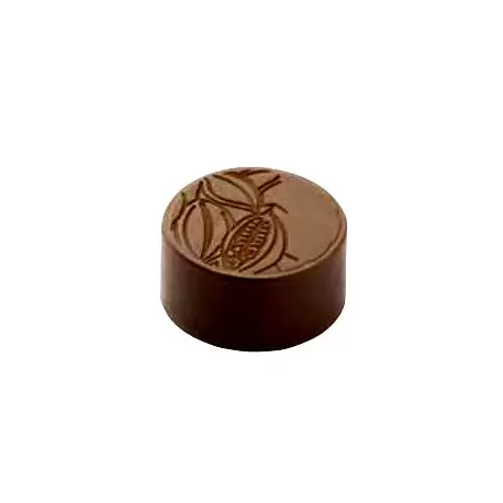 Chocolat Form CF0302 Polycarbonate Chocolate Mold Round Cocoa Bean - Ø28x13 mm -9 gr - 3x8 cav -135x275x24mm Modern Shaped Molds
