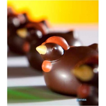 Chocolate World CW1656 Polycarbonate Chicken/ French Hen Chocolate Mold - 38 x 27.5 x 15 mm - 7gr - 3x6 Cavity - 275x135x24mm...