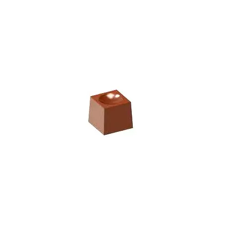 Chocolate World CW1695 Polycarbonate Cube with Indent Chocolate Mold - 22.5 x 22.5 x 20 mm - 11.5gr - 4x8 Cavity - 275x135x24...