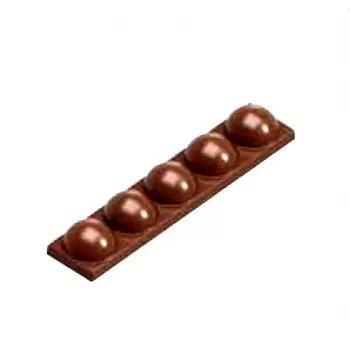 Chocolate World CW1854 Polycarbonate Tablet w/ Spheres by Kevin Kugel Chocolate Mold - 117.5 x 25 x 14.5 mm - 32gr - 1x8 Cavi...
