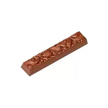 Chocolate World CW1872 Polycarbonate Muesli Bars Almond Chocolate Mold- 116.5 x 22.5 x 15 mm - 37.7gr - 1x8 Cavity - 275x135x...