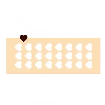 CHheart3 Rubber Chocolate chablons - Small Heart - 3cm x 3cm Chocolate Chablons Mats