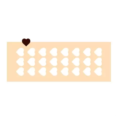 CHheart3 Rubber Chocolate chablons - Small Heart - 3cm x 3cm Chocolate Chablons Mats