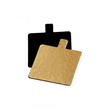 Square Monoportion Double Sided Gold / Black Cake Board 2.3\'\'x2.3\'\' - 6 x 6 cm - 200 pcs