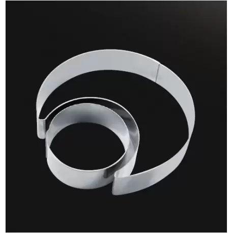 Martellato  36H4X22S Modular Stainless Steel Pastry Cake Moon Ring SET - MOON -2 pcs set - Size: Ø200 h40 mm - 1000ml Shaped ...