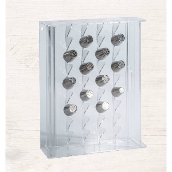 Large  Plexiglass Pastry Tips Storage Display - Holds 32 Medium Or Large Tubes