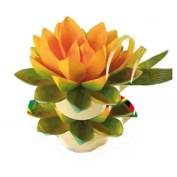 Martellato 20-1010 Thermoformed Lotus Chocolalte Mold Kit - Large - 6 Petals and 1 Hemisphere - 105x50x25 mm Thermoformed Cho...