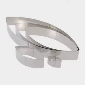 De Buyer 3076.22 De Buyer Stainless Steel Calisson Shaped Pastry Frame - 22 cmx10cmx4cm Shapped Cake Rings