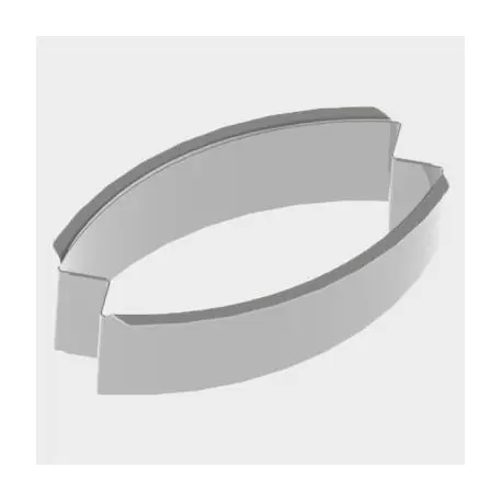 De Buyer 3318.05 De Buyer Stainless Steel Calisson Shaped Individual Tartlet Cutters - Finger & Individual Tart Rings