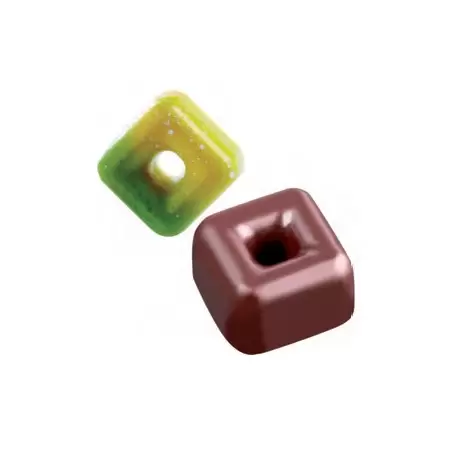 Pavoni PC51 Pavoni Polycarbonate Chocolate Mold - ICONIC Square Ring Mold - PC 51- 21 Cavities - 26x26x16 mm - 10gr - 275mm x...