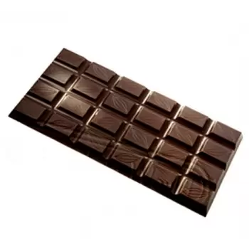 Chocolate World CW2398 Polycarbonate Break Apart Tablet Chocolate Mold - 156 x 77 x 8 mm - 93gr - 3x1 Cavity - 275x175x24 mm ...
