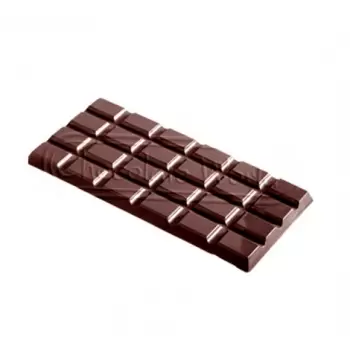 Chocolate World CW2110 Polycarbonate Break Apart Tablet Chocolate Mold - 156 x 77 x 8 mm - 80 gr - 3x1 Cavity - 275x175x24 mm...