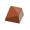 Chocolate World CW1799 Polycarbonate Square Diagonal w/ Indent Chocolate Mold - 27.5 x 27.5 x 17.2 mm - 12.5gr - 3x7 Cavity -...