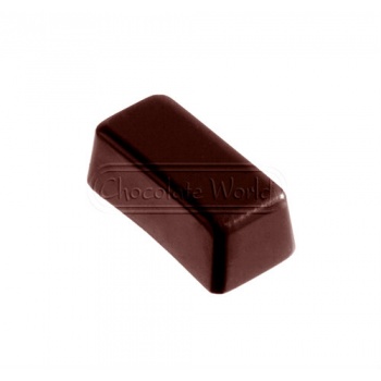 Chocolate World CW2026 Polycarbonate Rectangle Chocolate Mold - 37 x 18 x 14 mm - 11gr - 6x5 Cavity - 275x175x24mm Modern Sha...