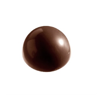 Chocolate World CW2252 Polycarbonate Hemisphere Half Sphere Chocolate Mold Ø 59 - 59 x 59 x 29 mm - 71gr - 8x1 Cavity - Doubl...