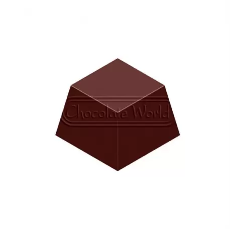 Chocolate World CW1630 Polycarbonate Square Chocolate Mold - 26 x 26 x 18.5 mm - 12gr - 3x8 Cavity - 275x135x24mm Modern Shap...