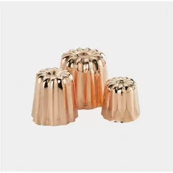 De Buyer 6820.35 De Buyer Copper Caneles Bordelais Molds - Mini Caneles ø 1 1/3'' Baba & Canneles Molds