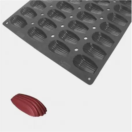 De Buyer 1707.60 De Buyer MOUL FLEX PRO Silicone Molds - Madeleines - 8x4.2x1.8 cm - 60cm x 40cm - 40 Cavity De Buyer Flexibl...