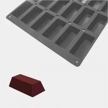 De Buyer 1701.60 De Buyer MOUL FLEX PRO Silicone Molds - Mini Rectangular Cakes - 10x5x3cm - 60cm x 40cm - 30 Cavity De Buyer...