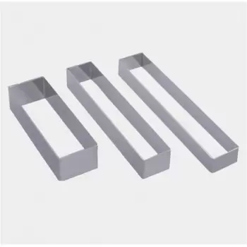 De Buyer 3942.16 De Buyer Stainless Steel Long Rectangle Shape for Plate Dressing - 16 x x3.2 x 2.5 cm Chef's Plating Tools
