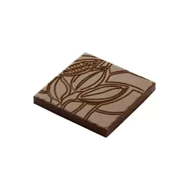 Chocolat Form CF0207 Polycarbonate Napolitain Cocoa Bean Chocolate Mold - 34x34x4 mm - 3x6 pc - 5 gr - 135x275x24mm Bars & Na...