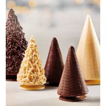 Martellato 20CO02 Thermoformed Plastic Cones for Christmas Trees or Pieces - Ø123 h 205mm - 2 pcs Thermoformed Chocolate Molds