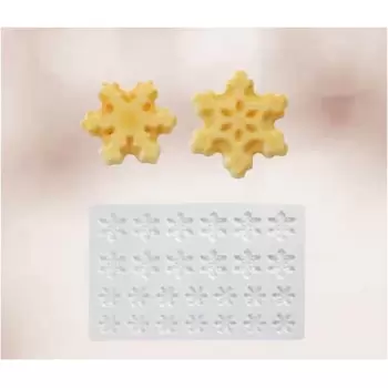 Polycarbonate Snowflake Decoration Chocolate Mold - 2 Sizes - 26 Cavity - Ø30 and Ø40 mm